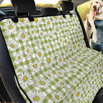 Green Tartan Daisy Pattern Print Pet Car Back Seat Cover