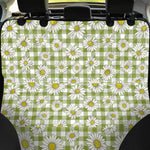 Green Tartan Daisy Pattern Print Pet Car Back Seat Cover