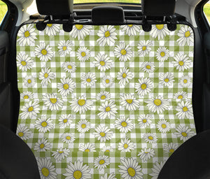 Green Tartan Daisy Pattern Print Pet Car Back Seat Cover