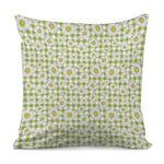 Green Tartan Daisy Pattern Print Pillow Cover