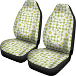 Green Tartan Daisy Pattern Print Universal Fit Car Seat Covers