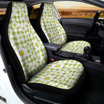 Green Tartan Daisy Pattern Print Universal Fit Car Seat Covers