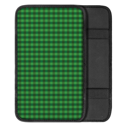 Green Tartan Saint Patrick's Day Print Car Center Console Cover