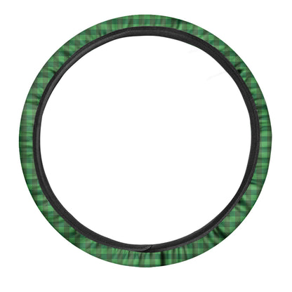 Green Tartan Saint Patrick's Day Print Car Steering Wheel Cover