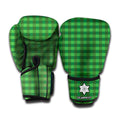 Green Tartan Saint Patrick's Day Print Boxing Gloves