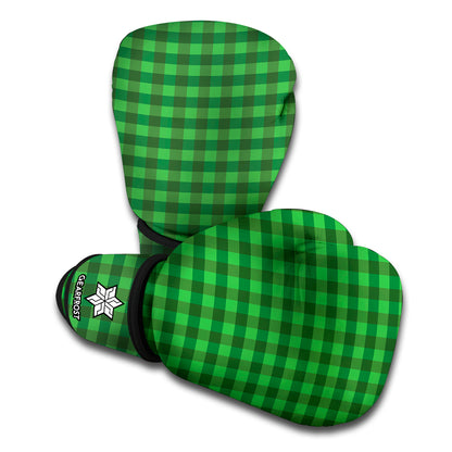 Green Tartan Saint Patrick's Day Print Boxing Gloves