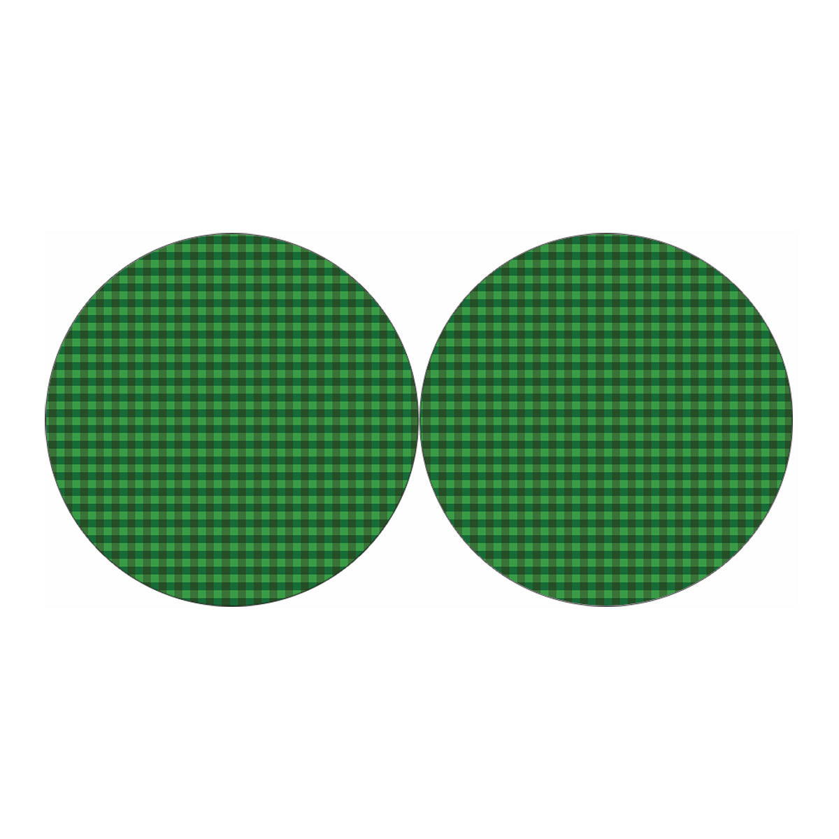 Green Tartan Saint Patrick's Day Print Car Coasters