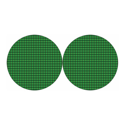 Green Tartan Saint Patrick's Day Print Car Coasters
