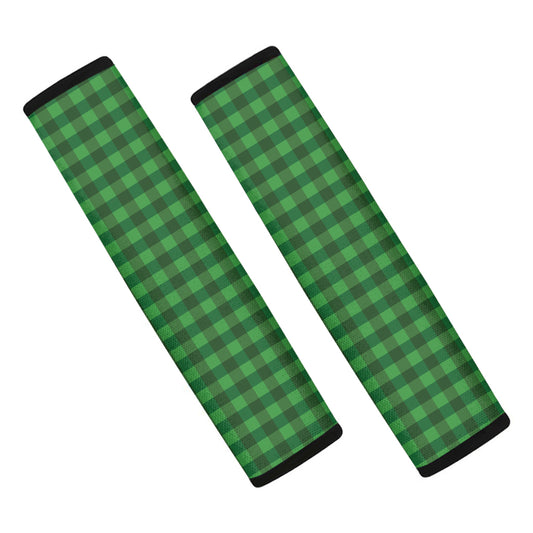 Green Tartan Saint Patrick's Day Print Car Seat Belt Covers