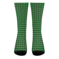 Green Tartan Saint Patrick's Day Print Crew Socks