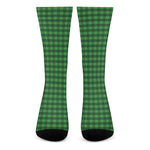 Green Tartan Saint Patrick's Day Print Crew Socks