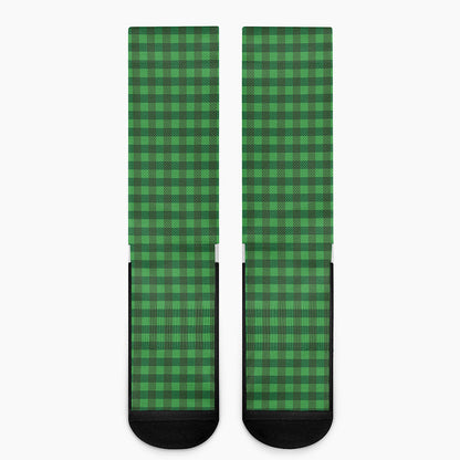 Green Tartan Saint Patrick's Day Print Crew Socks