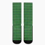 Green Tartan Saint Patrick's Day Print Crew Socks