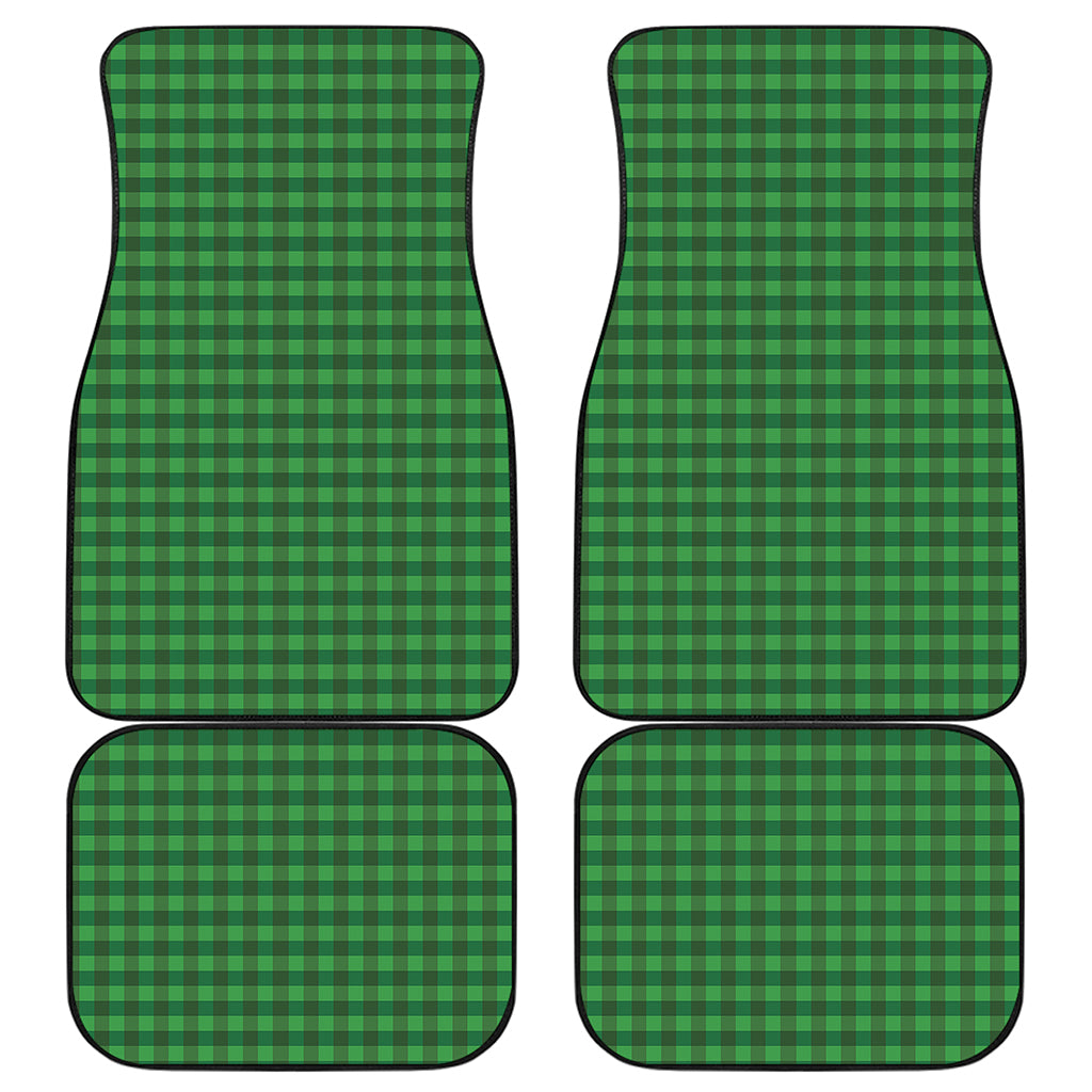 Green Tartan Saint Patrick's Day Print Front and Back Car Floor Mats