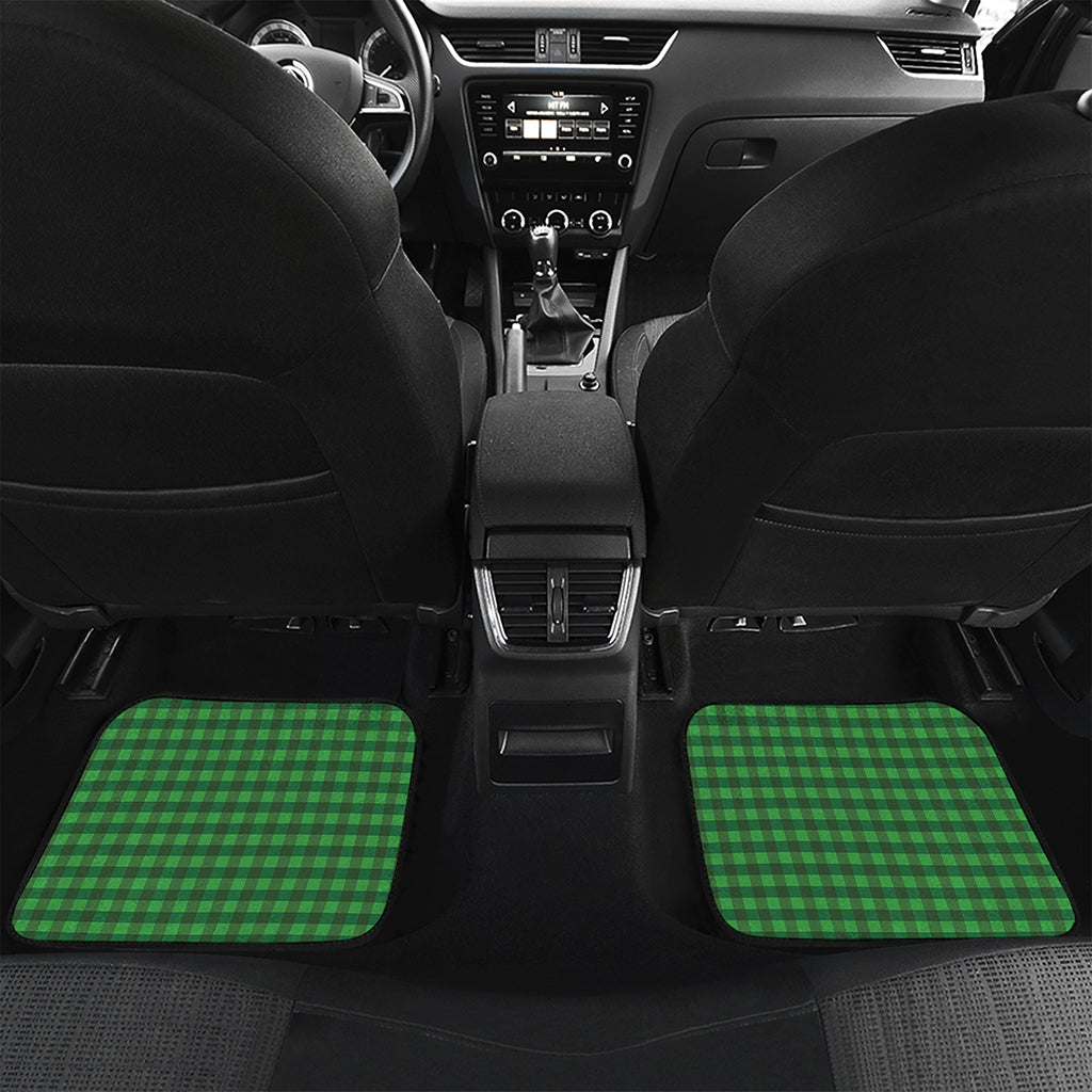 Green Tartan Saint Patrick's Day Print Front and Back Car Floor Mats