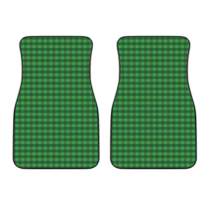 Green Tartan Saint Patrick's Day Print Front Car Floor Mats