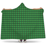 Green Tartan Saint Patrick's Day Print Hooded Blanket