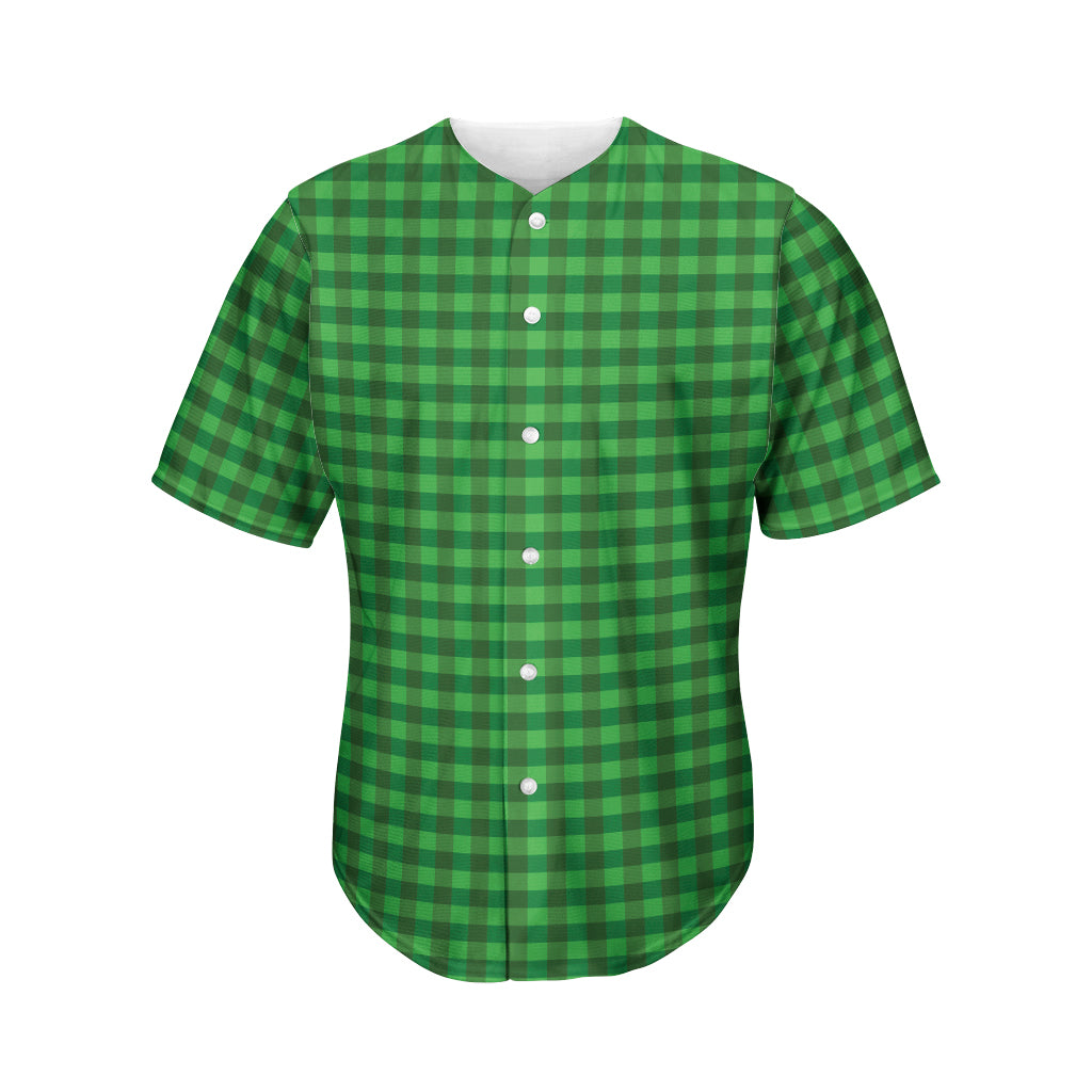 Green Tartan Saint Patrick's Day Print Men's Baseball Jersey