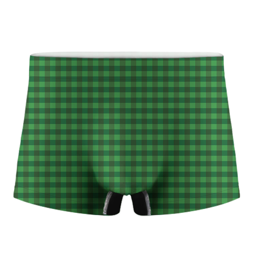 Green Tartan Saint Patrick's Day Print Men's Boxer Briefs