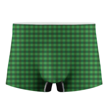 Green Tartan Saint Patrick's Day Print Men's Boxer Briefs
