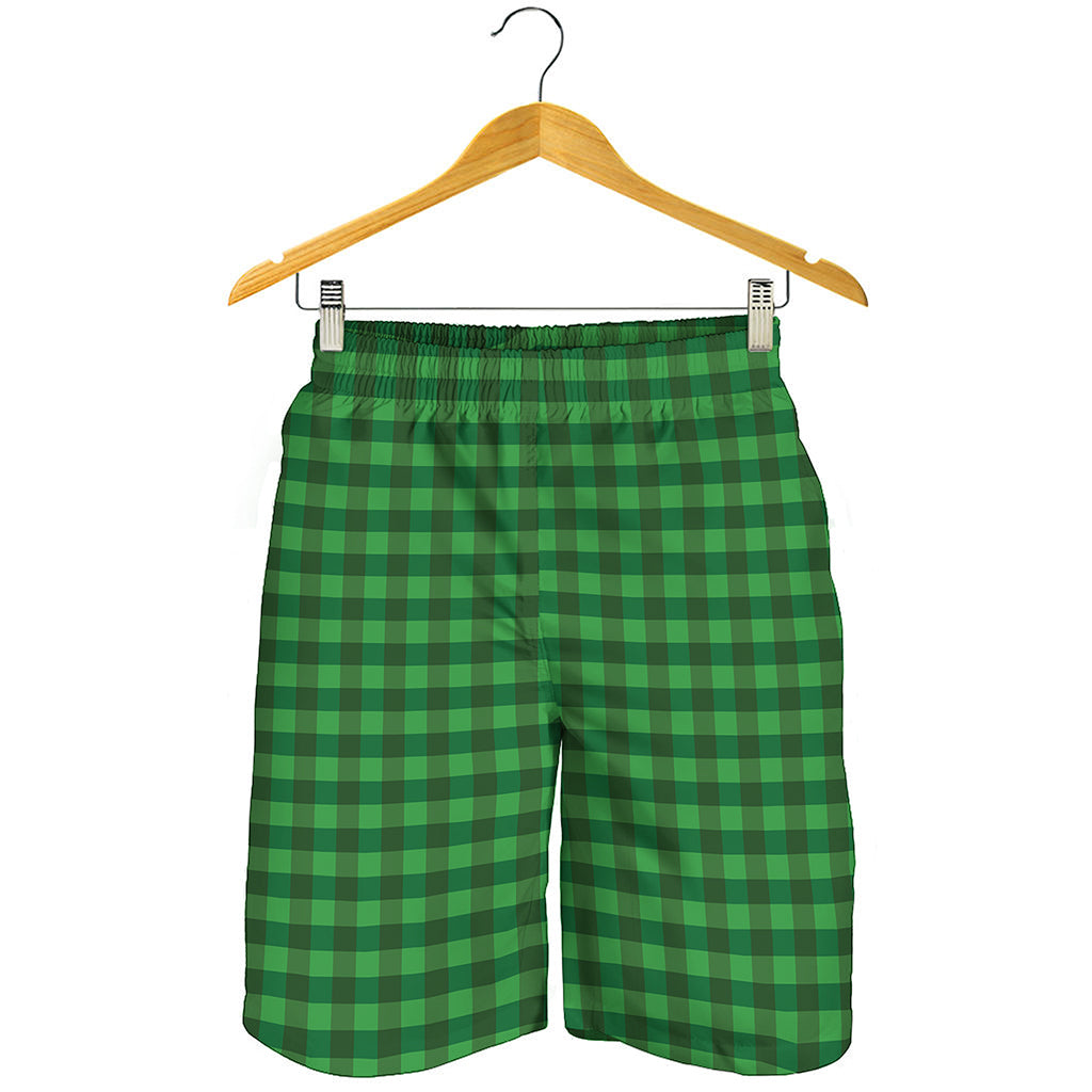 Green Tartan Saint Patrick's Day Print Men's Shorts