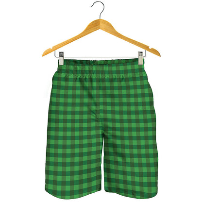 Green Tartan Saint Patrick's Day Print Men's Shorts