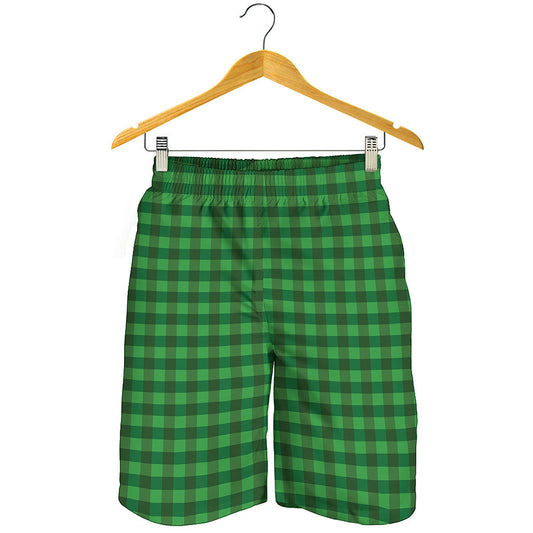Green Tartan Saint Patrick's Day Print Men's Shorts