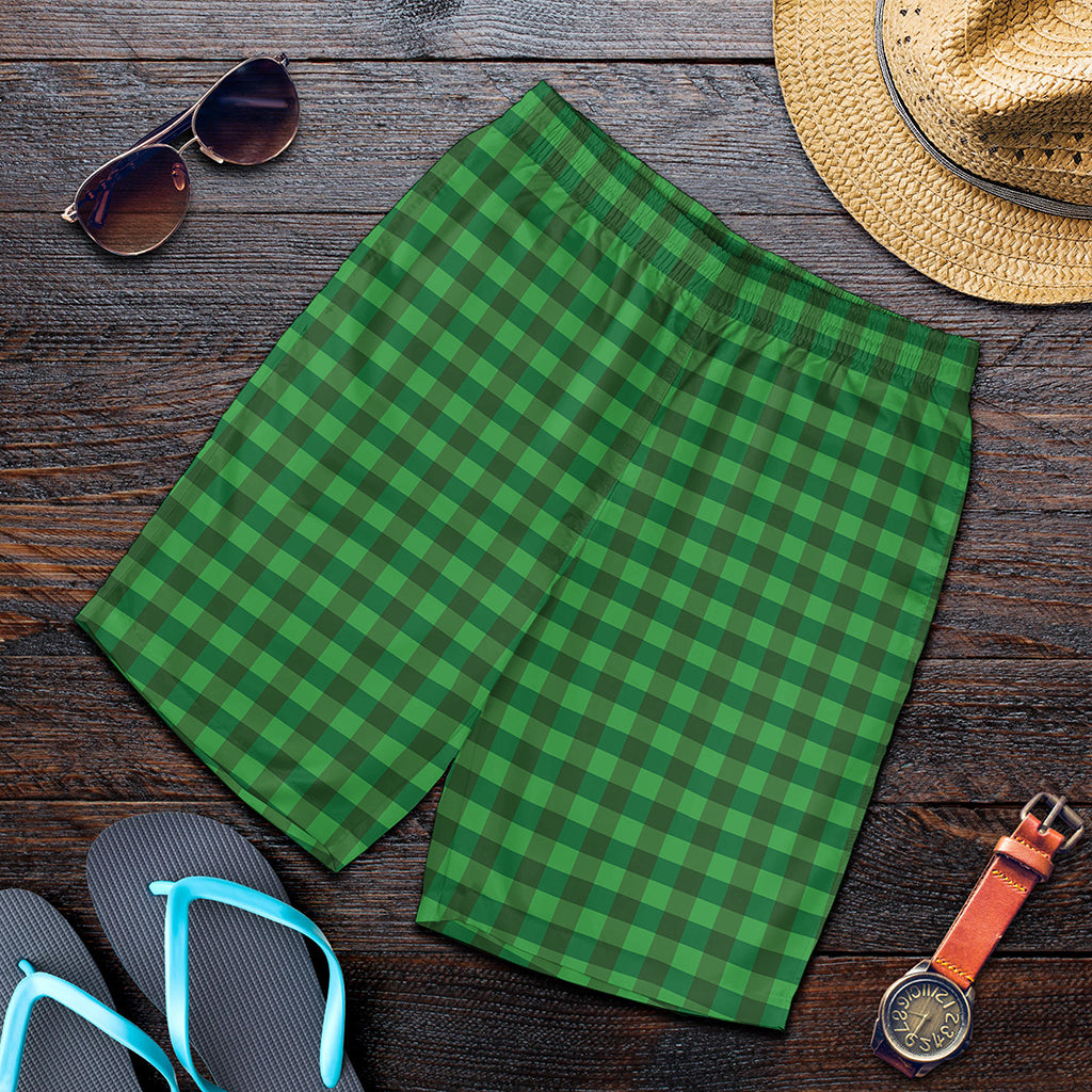 Green Tartan Saint Patrick's Day Print Men's Shorts