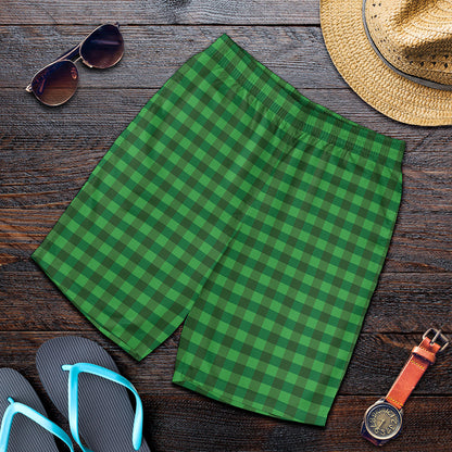 Green Tartan Saint Patrick's Day Print Men's Shorts