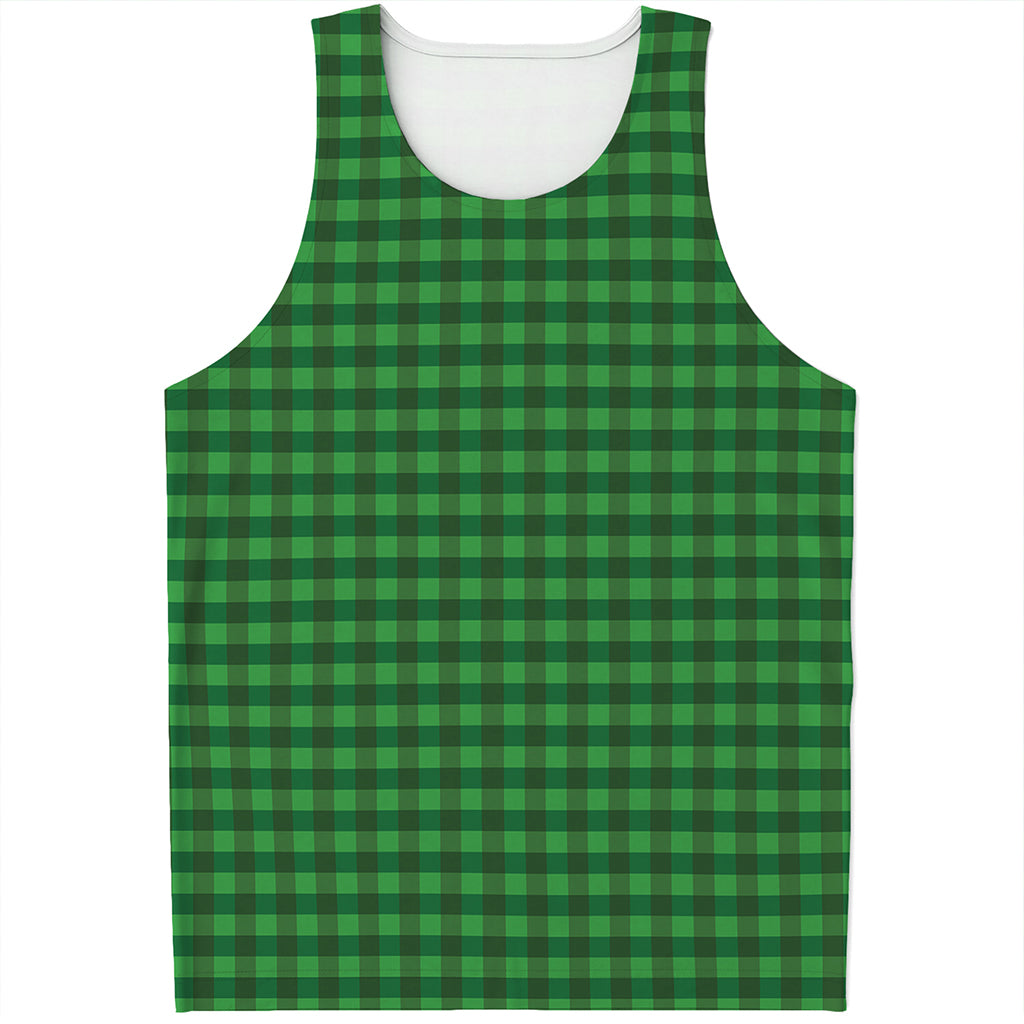 Green Tartan Saint Patrick's Day Print Men's Tank Top