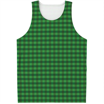 Green Tartan Saint Patrick's Day Print Men's Tank Top