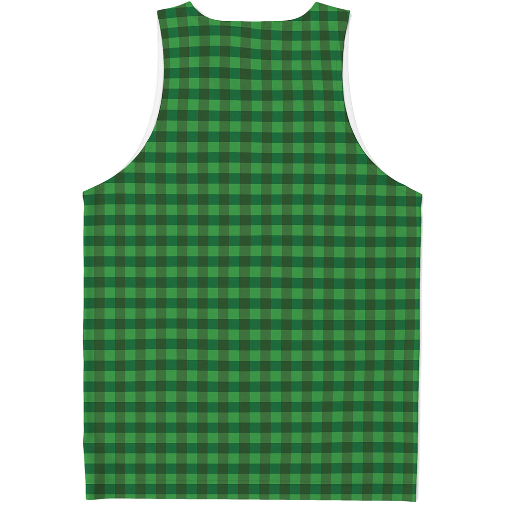 Green Tartan Saint Patrick's Day Print Men's Tank Top