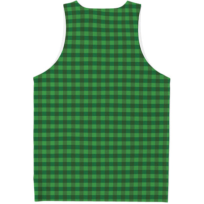 Green Tartan Saint Patrick's Day Print Men's Tank Top