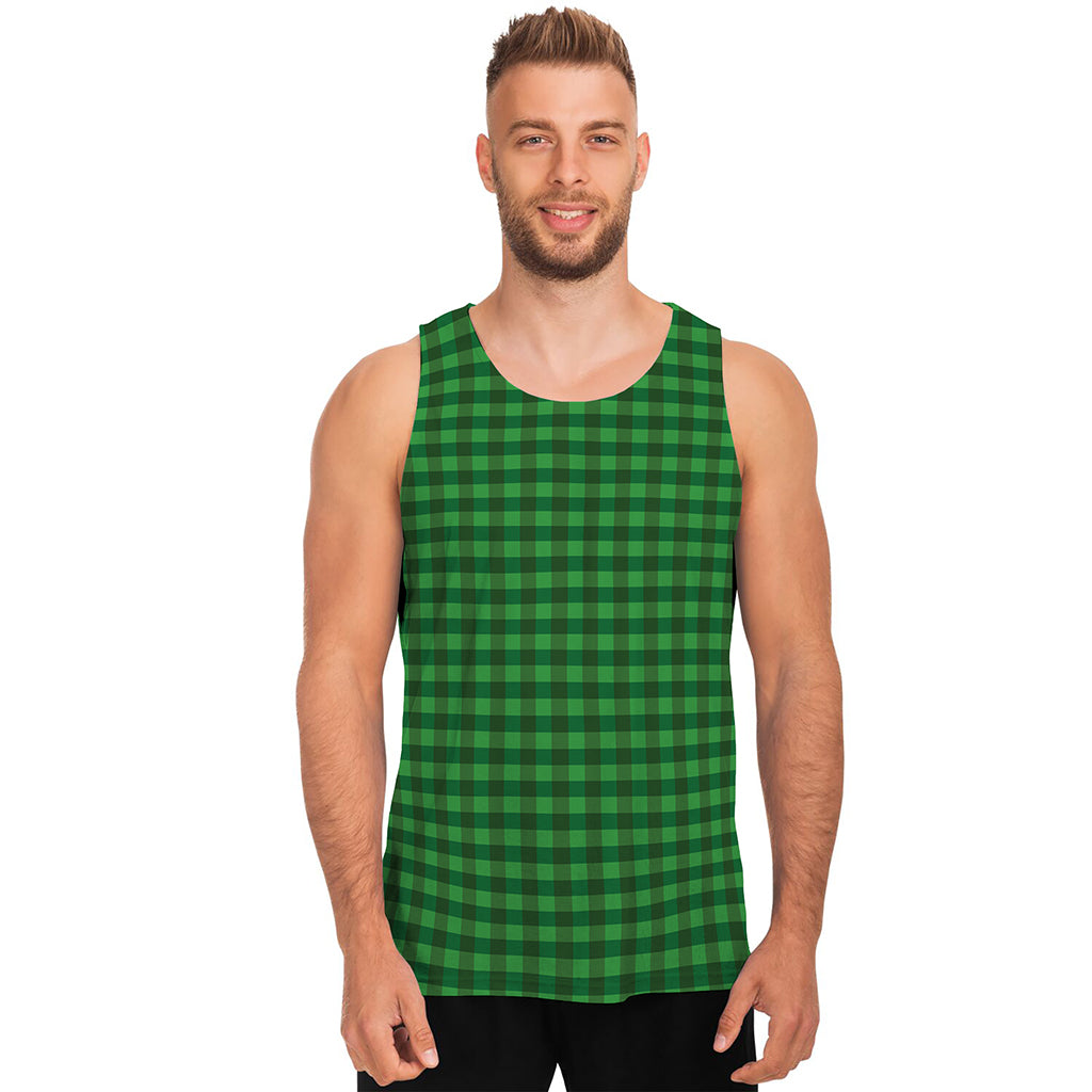 Green Tartan Saint Patrick's Day Print Men's Tank Top