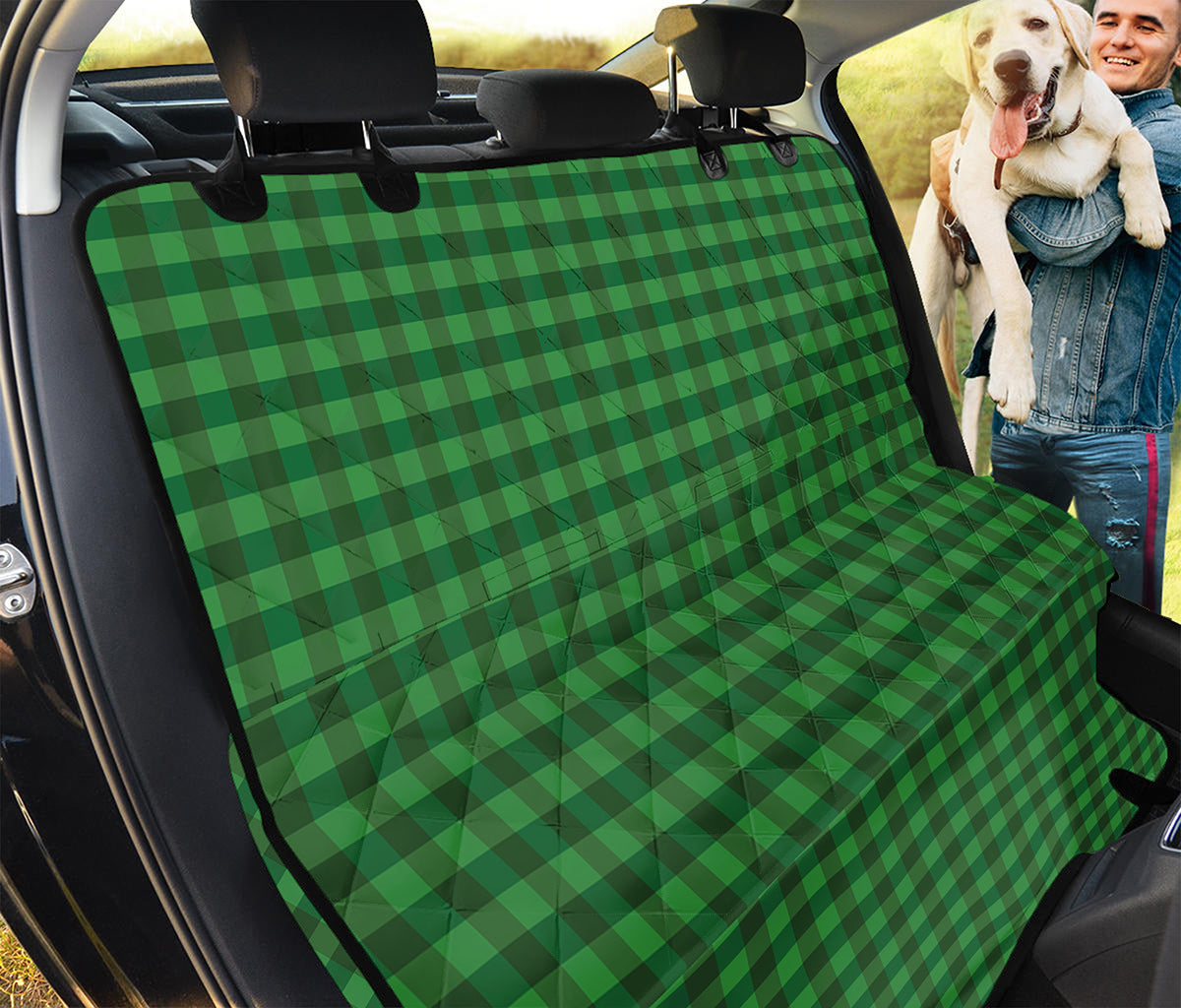 Green Tartan Saint Patrick's Day Print Pet Car Back Seat Cover