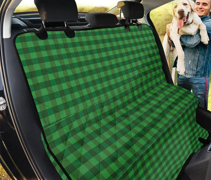 Green Tartan Saint Patrick's Day Print Pet Car Back Seat Cover