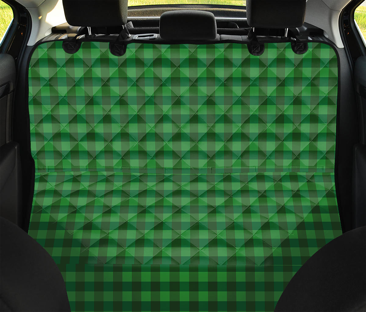 Green Tartan Saint Patrick's Day Print Pet Car Back Seat Cover