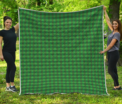 Green Tartan Saint Patrick's Day Print Quilt