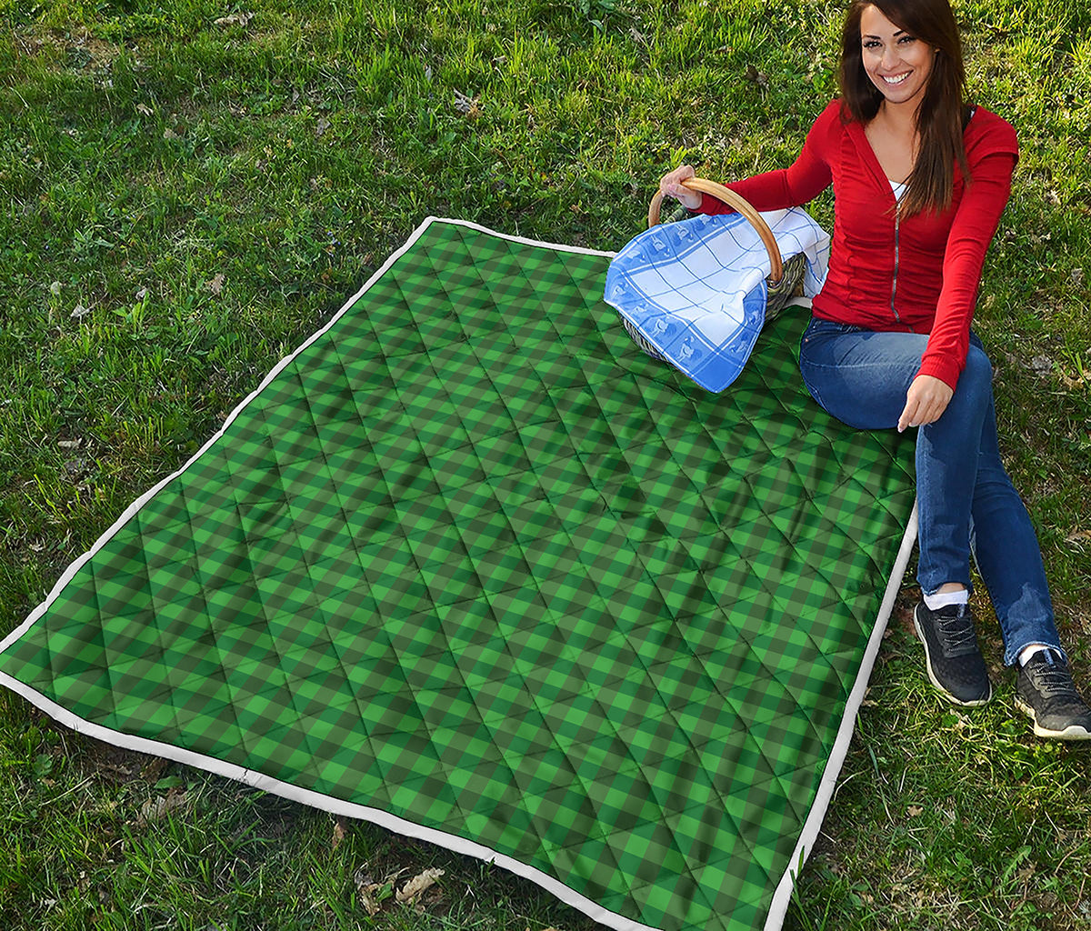 Green Tartan Saint Patrick's Day Print Quilt