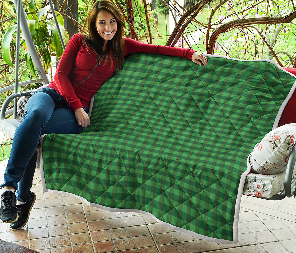 Green Tartan Saint Patrick's Day Print Quilt