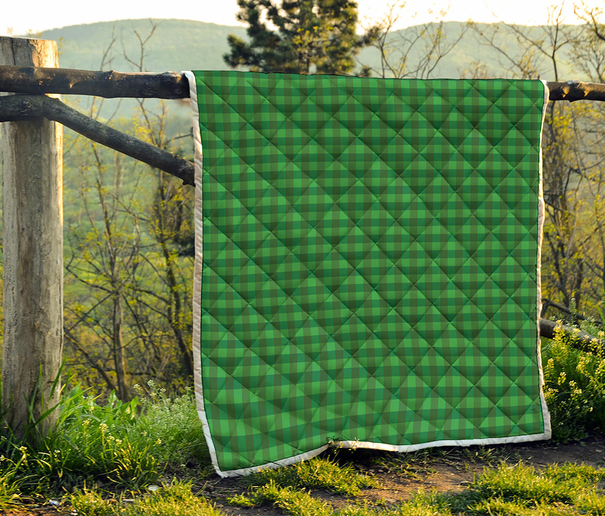 Green Tartan Saint Patrick's Day Print Quilt