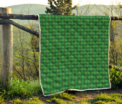 Green Tartan Saint Patrick's Day Print Quilt