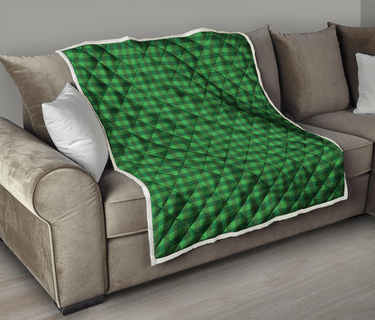 Green Tartan Saint Patrick's Day Print Quilt