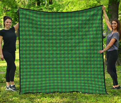 Green Tartan Saint Patrick's Day Print Quilt