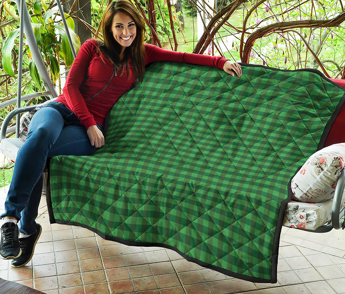 Green Tartan Saint Patrick's Day Print Quilt