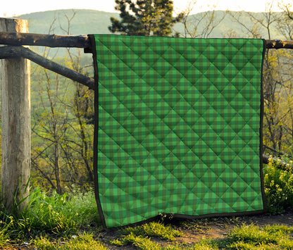 Green Tartan Saint Patrick's Day Print Quilt