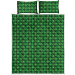Green Tartan Saint Patrick's Day Print Quilt Bed Set
