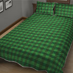 Green Tartan Saint Patrick's Day Print Quilt Bed Set