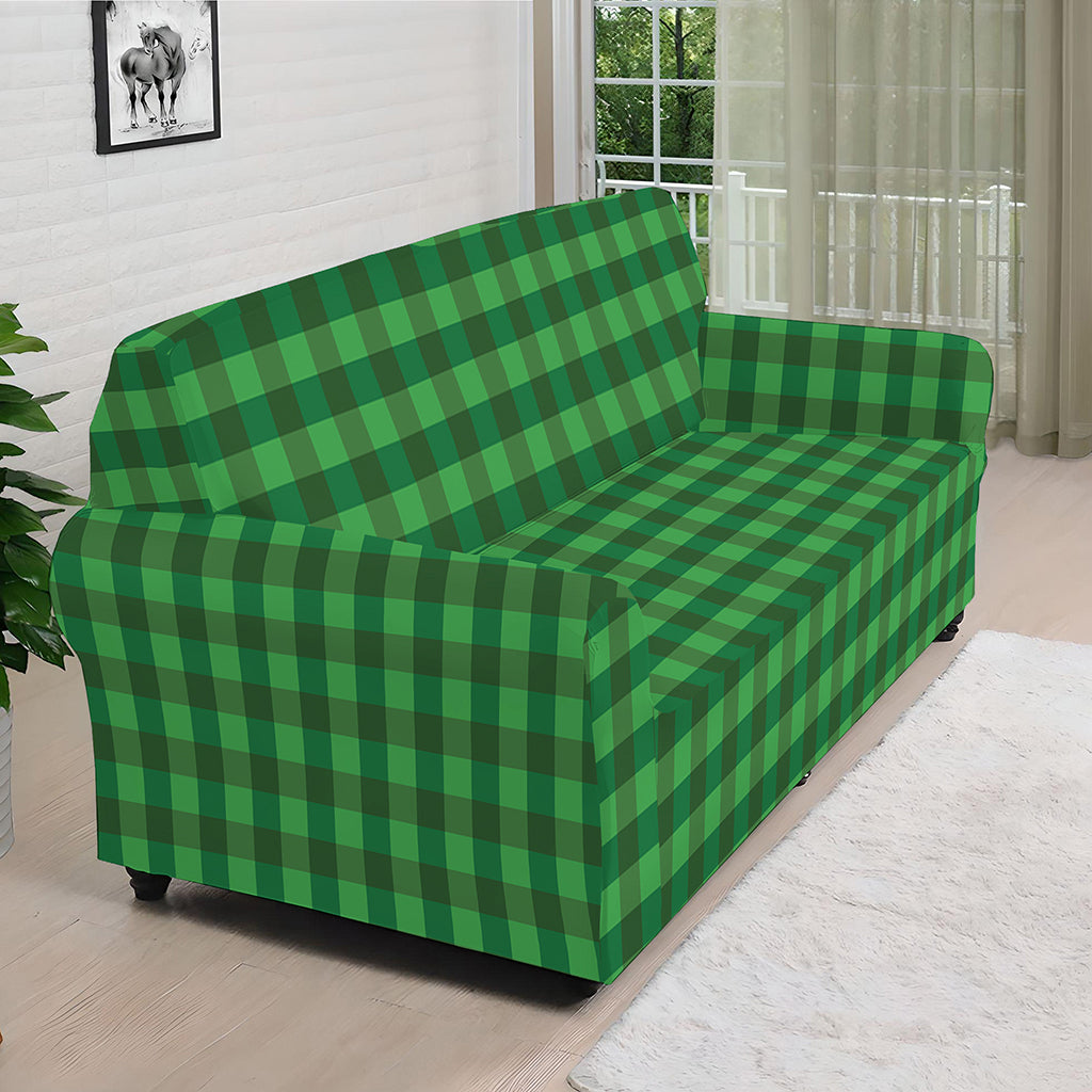 Green Tartan Saint Patrick's Day Print Sofa Cover