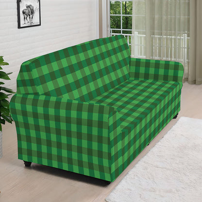 Green Tartan Saint Patrick's Day Print Sofa Cover